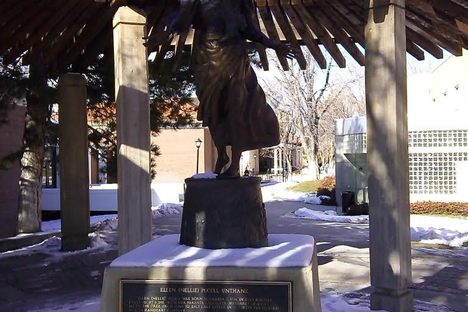 The Nellie Unthank memorial on Southern Utah University's campus.