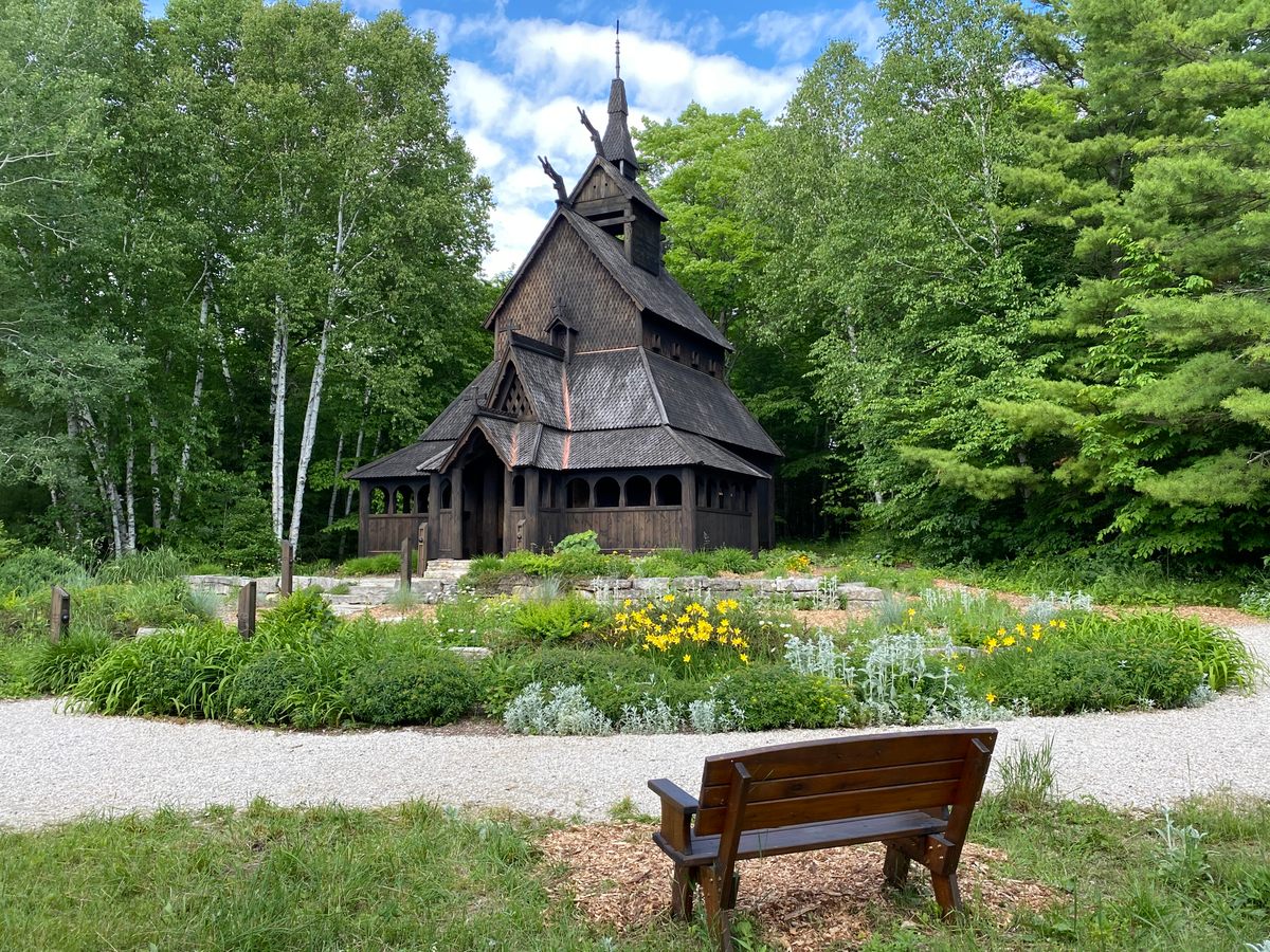 A stave church on Washington Island in northeastern Wisconsin gets sprayed with a commercial protectant every few years.