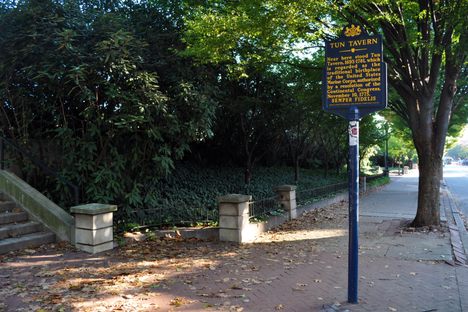 Another marker indicating the tavern's location.