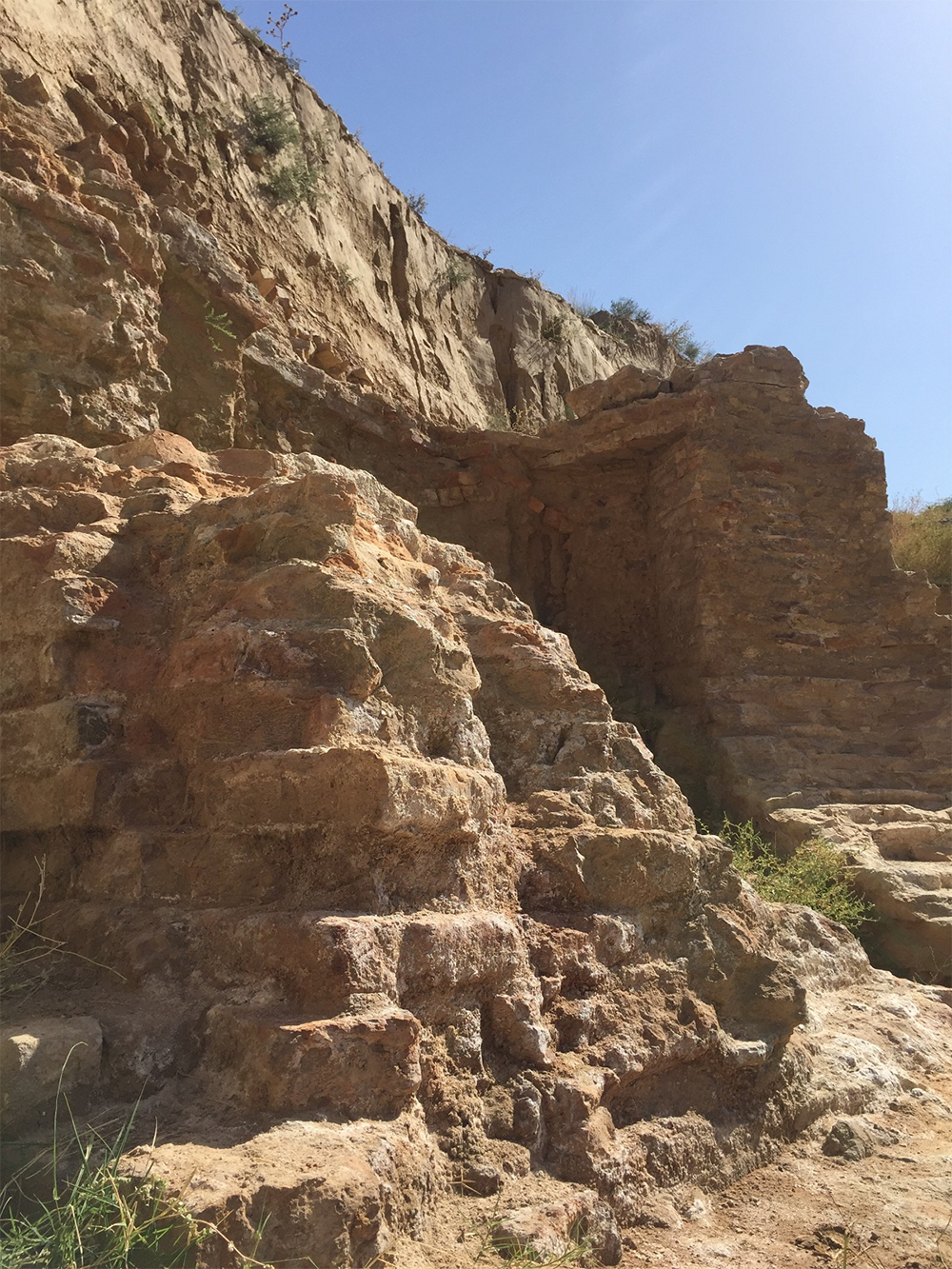 Ruined fortifications near the Gokche river crossing.