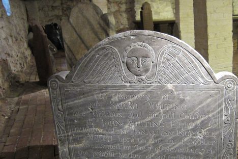 Headstone at Center Church on the Green. 