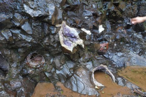 The rock is littered with gems.