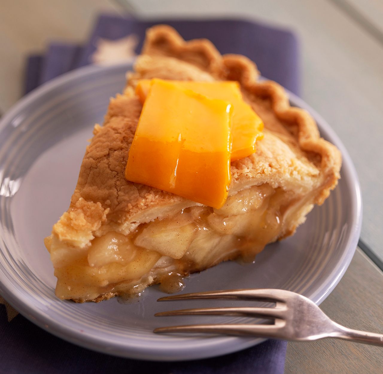 Cheddar cheese on apple pie (one of the less complex variants).