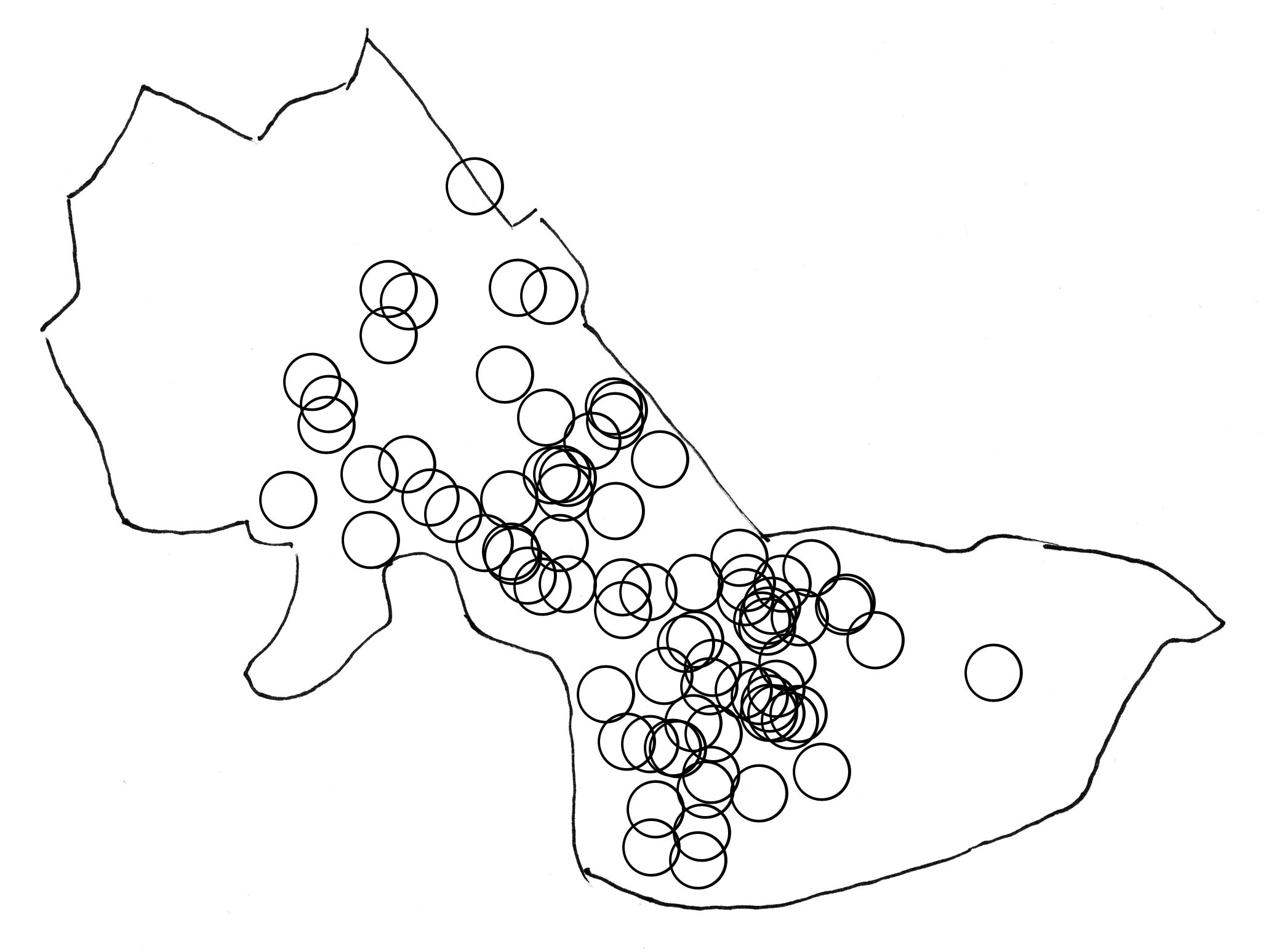 A map of countercultural spaces in Cambridge, MA.