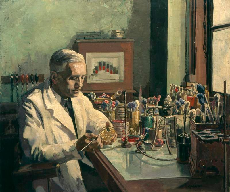 Fleming at work, as depicted by painter Ethel Léontine Gabain.