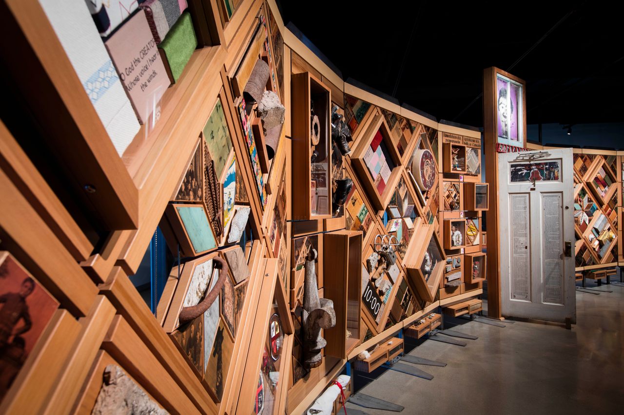 The 40-foot Witness Blanket at the Canadian Museum for Human Rights in Winnipeg features hundreds of items representative of the experiences of children taken to the country's Indian Residential Schools.