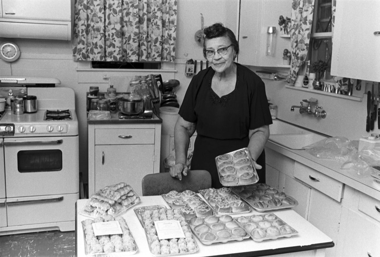 Lucille Bishop Smith, shown here in her kitchen, was especially renowned for her hot rolls.