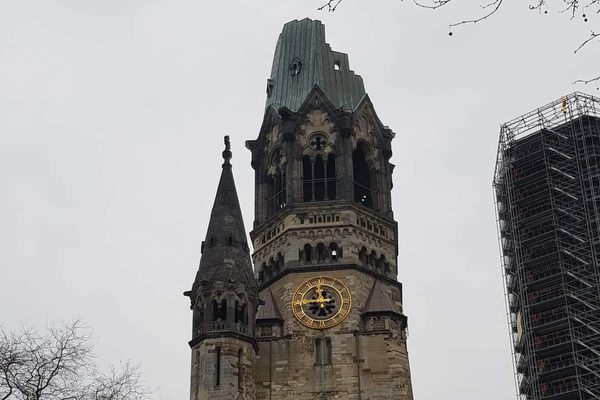 Old and new churches side by side.
