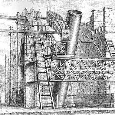 Illustration of the Leviathan of Parsonstown (Rosse Six-Foot Telescope). 