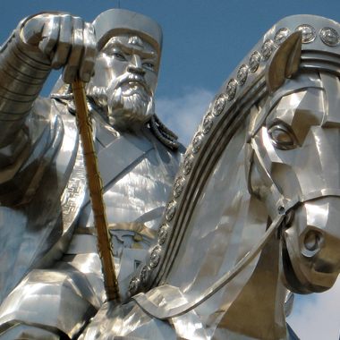 You can stand on top of the horse's head.