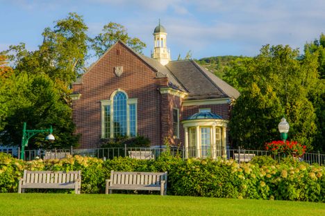 The building and its grounds are a National Historic Landmark.