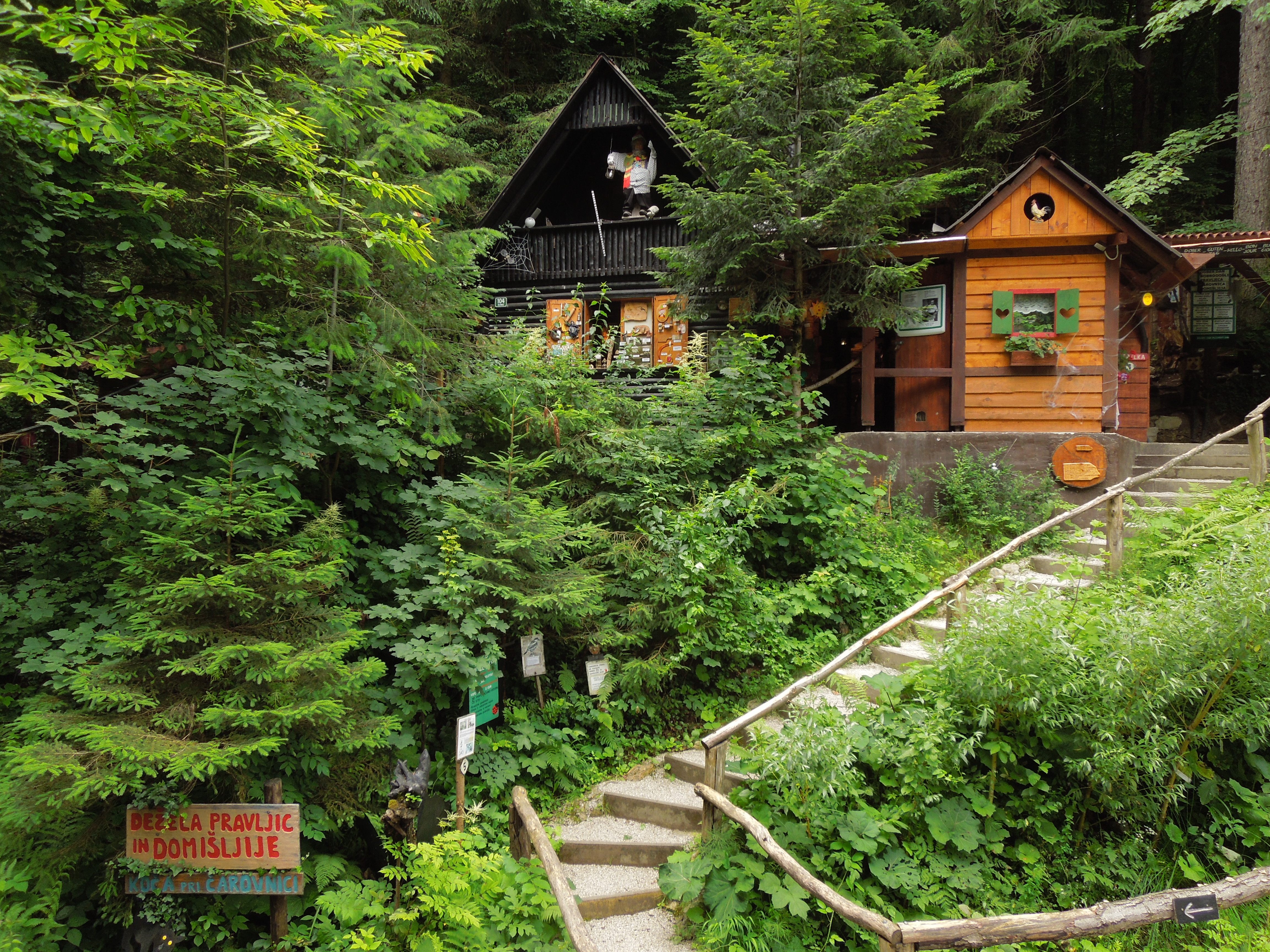 Entrance to The Land of Fairy Tales and Imagination and the Witch's Cottage in an unspoiled corner of the woods.