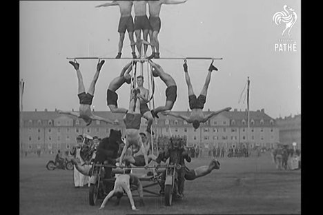 Watch a German Motorcycle Gymnastics Show From 1934