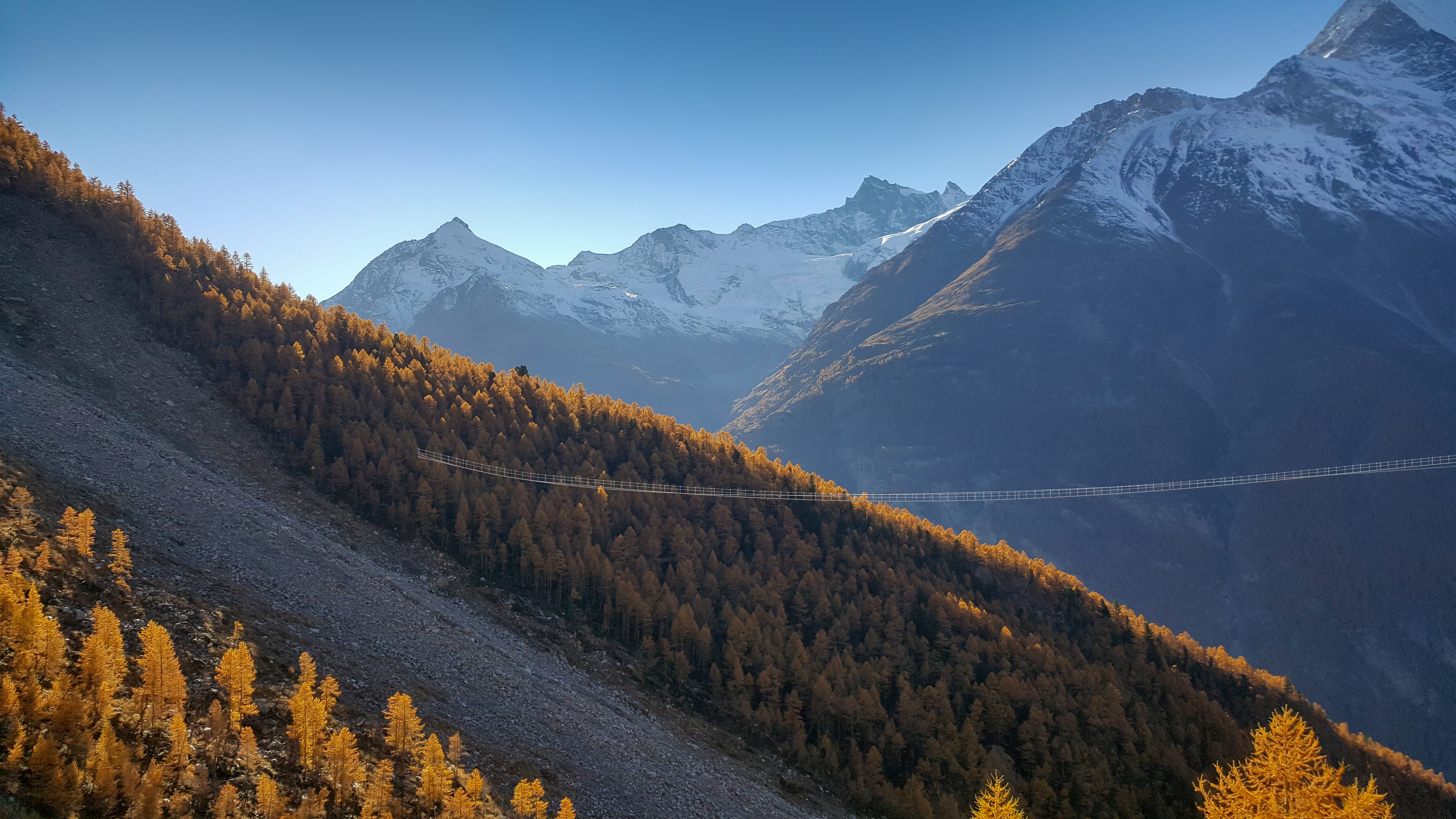 The Europabrücke in Switzerland, now the world's longest pedestrian suspension bridge.