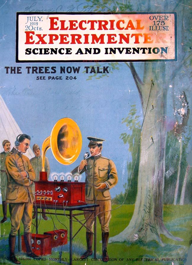George O. Squier's floraphone, illustrated on the cover of July 1919's "Electrical Experimenter."