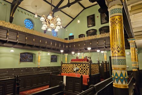 The interior of the restored synagogue.