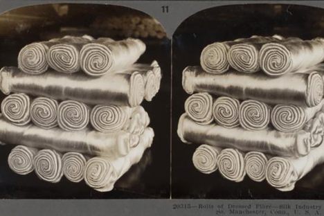 Rolls of dressed fiber, South Manchester, Connecticut, 1914. 