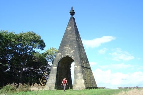 Needle's Eye, with a person for scale.