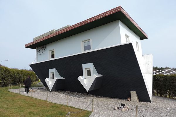 The Upside-Down House in Trassenheide.