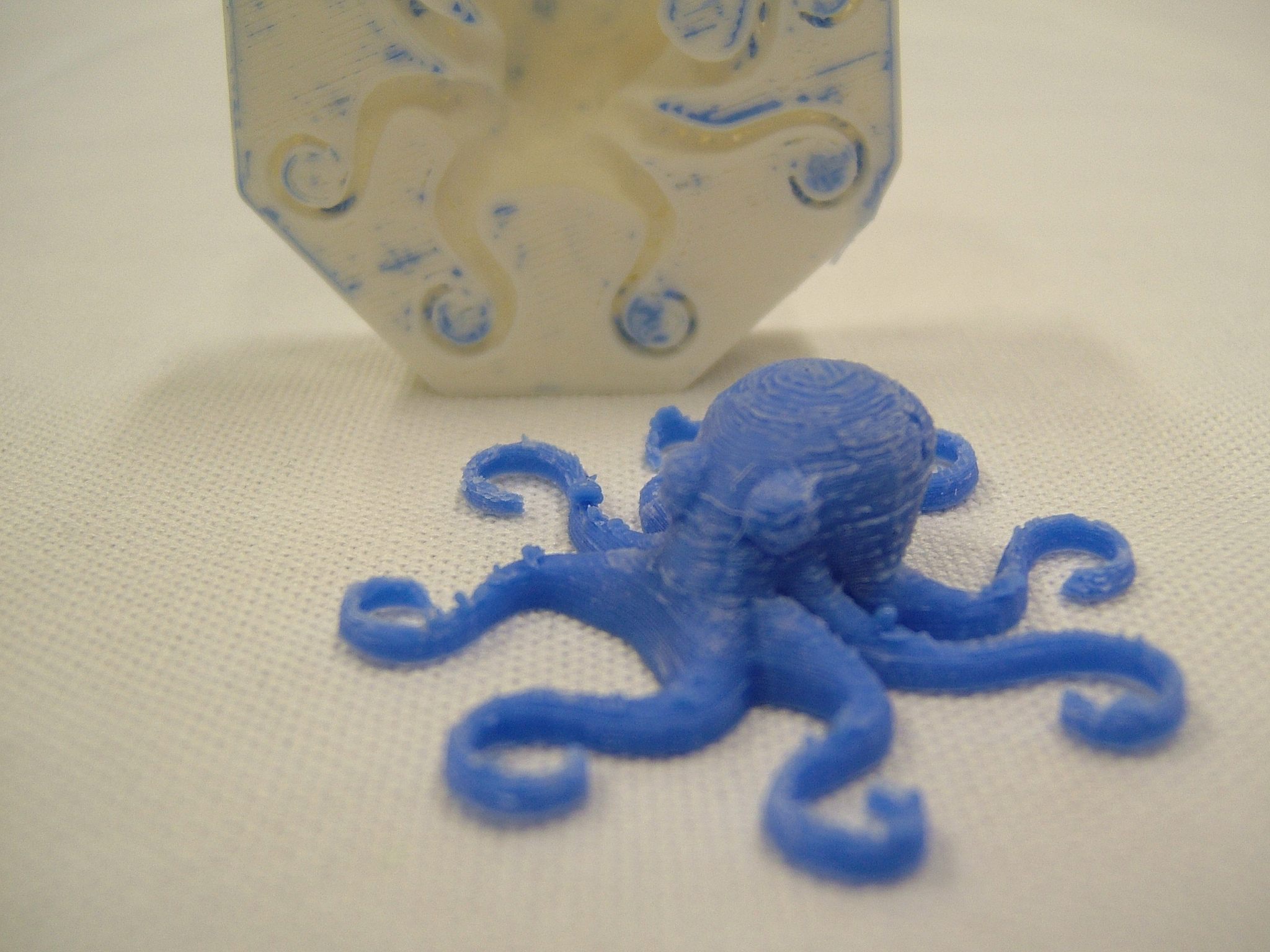 An octopus born of a RepRap-printed mold.