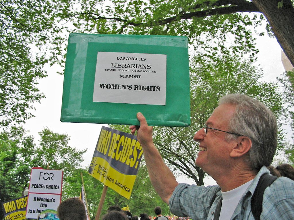 Los Angeles Librarians marching for women's rights. 