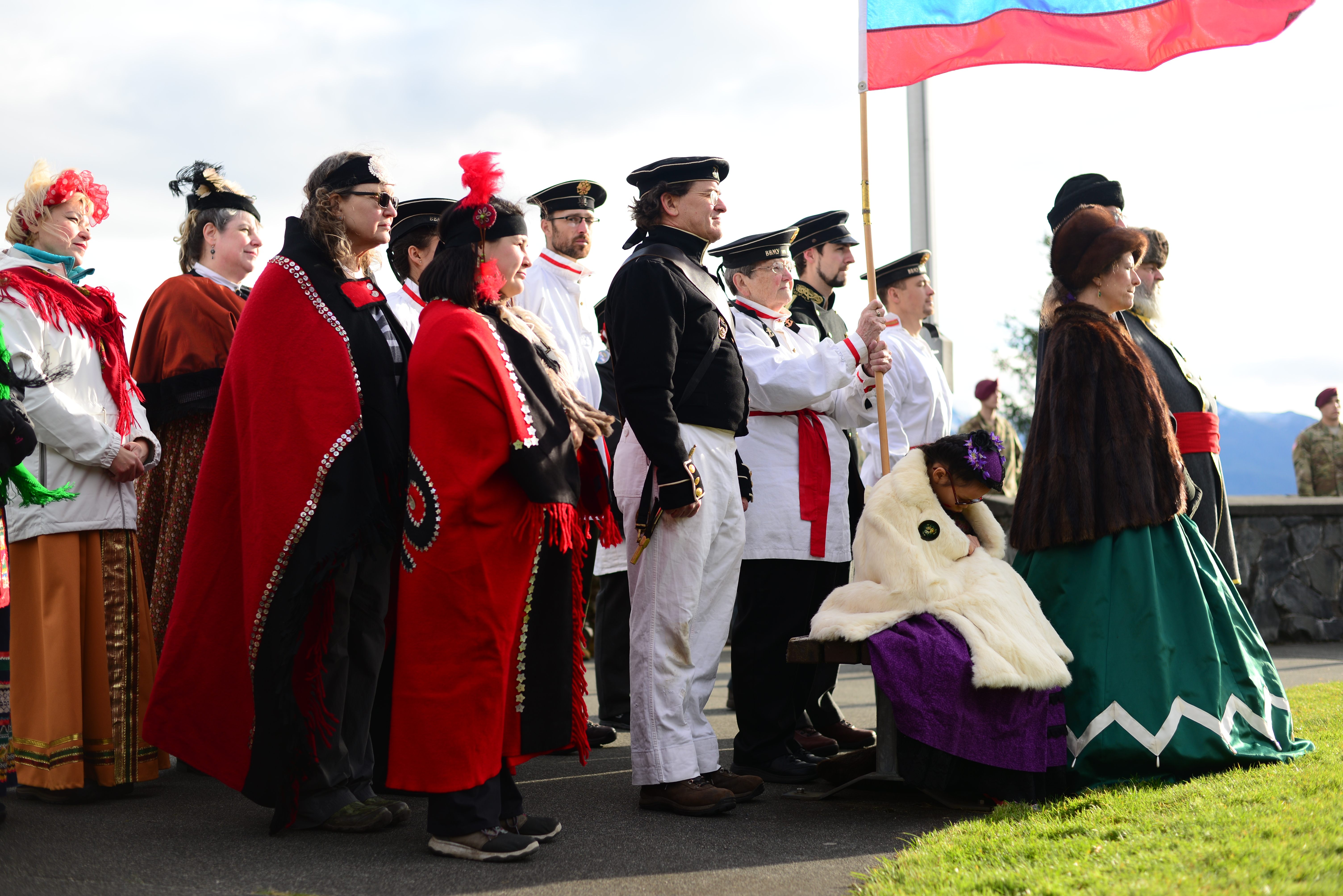 Every year, locals join the ceremony in Russian, Victorian American, and military attire.