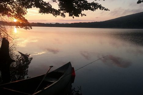 The still waters of Locust Lake are a focal point of this eastern Pennsylvania state park.
