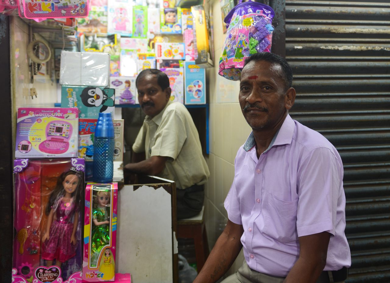 Ravi Pandian and Chandran (right), shopkeepers at Burma Bazaar.