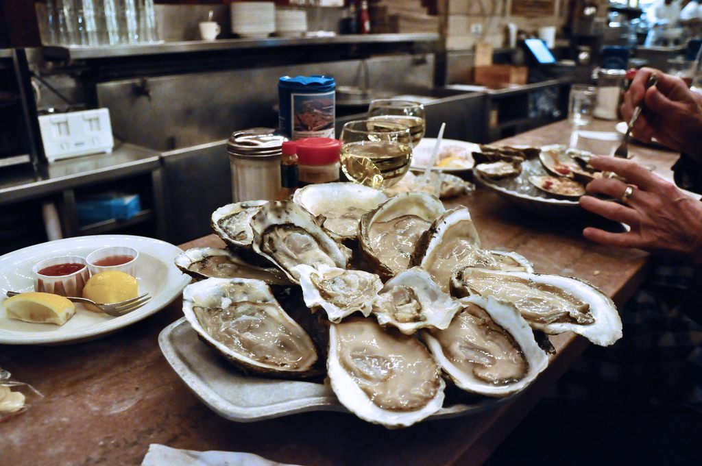 Oysters are still standard fare at bars throughout New York, though they're not titanic and not coming out of local waters.