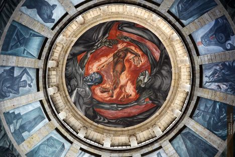 The central cieling mural 