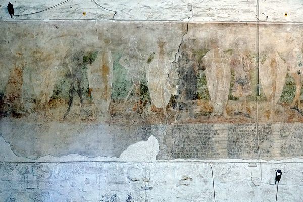 The Dance of Death fresco at Marienkirche. 