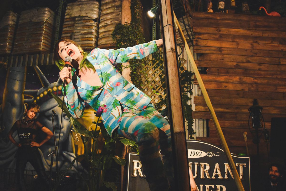 Dylan Mars Greenberg, a filmmaker, performed a love letter to the G train, complete with backup dancers.