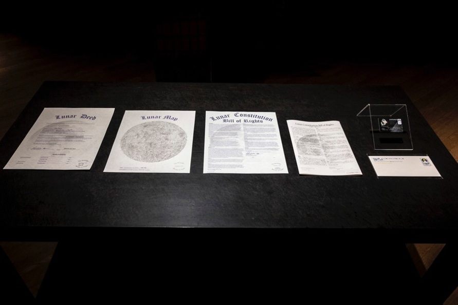 Lunar land deeds, which Rubio obtained from various seedy moon realtors.