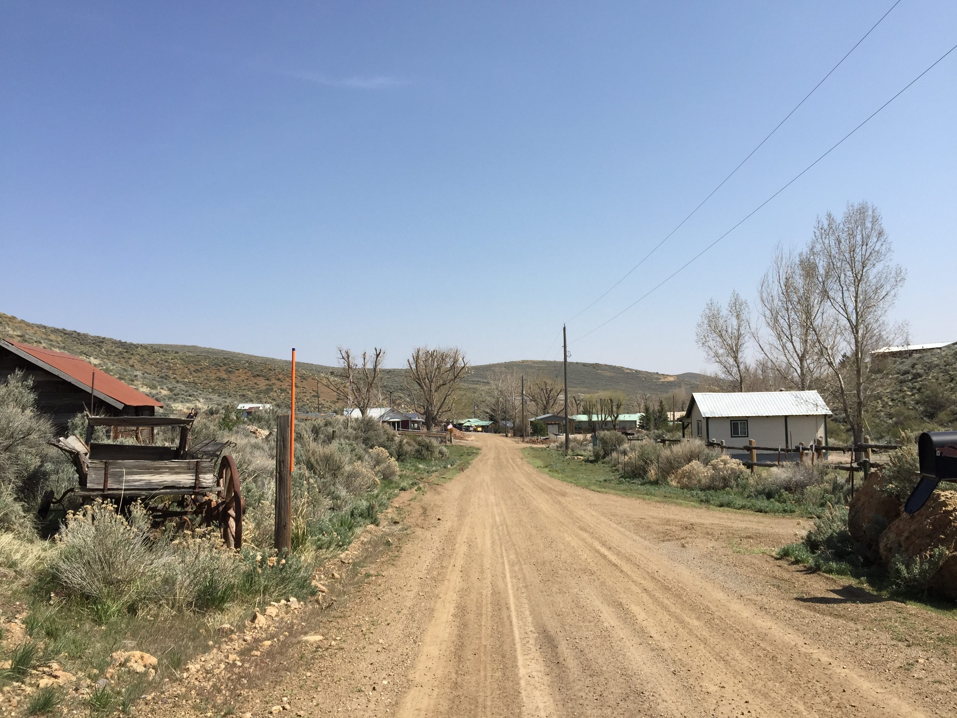 View down Main Street in Midas.