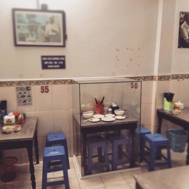 Place setting 55.5, where the two men ate their famous meal in April 2016.