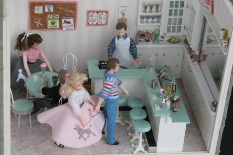 A miniature ice cream parlor by artist Judy King.