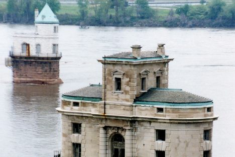 Intake Tower #2 in the foreground, #1 in the background