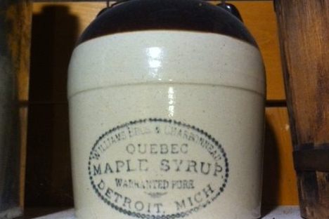 Maple syrup bottle.
