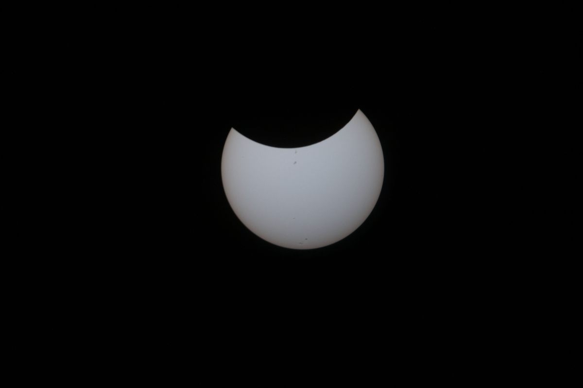 The view of the eclipse from the International Space Station.