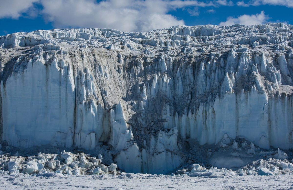 This photograph of the Canada Glacier was part of the set used to make the sculpture pictured at the top of the article.