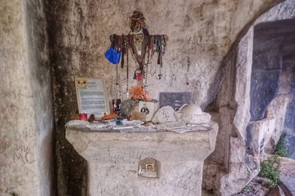 The altar inside the hermitage.