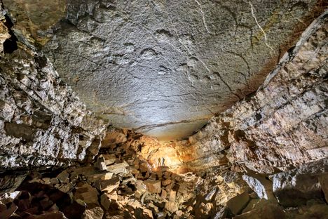 The massive gallery 1,600 feet below France has some pretty big feet on display. 