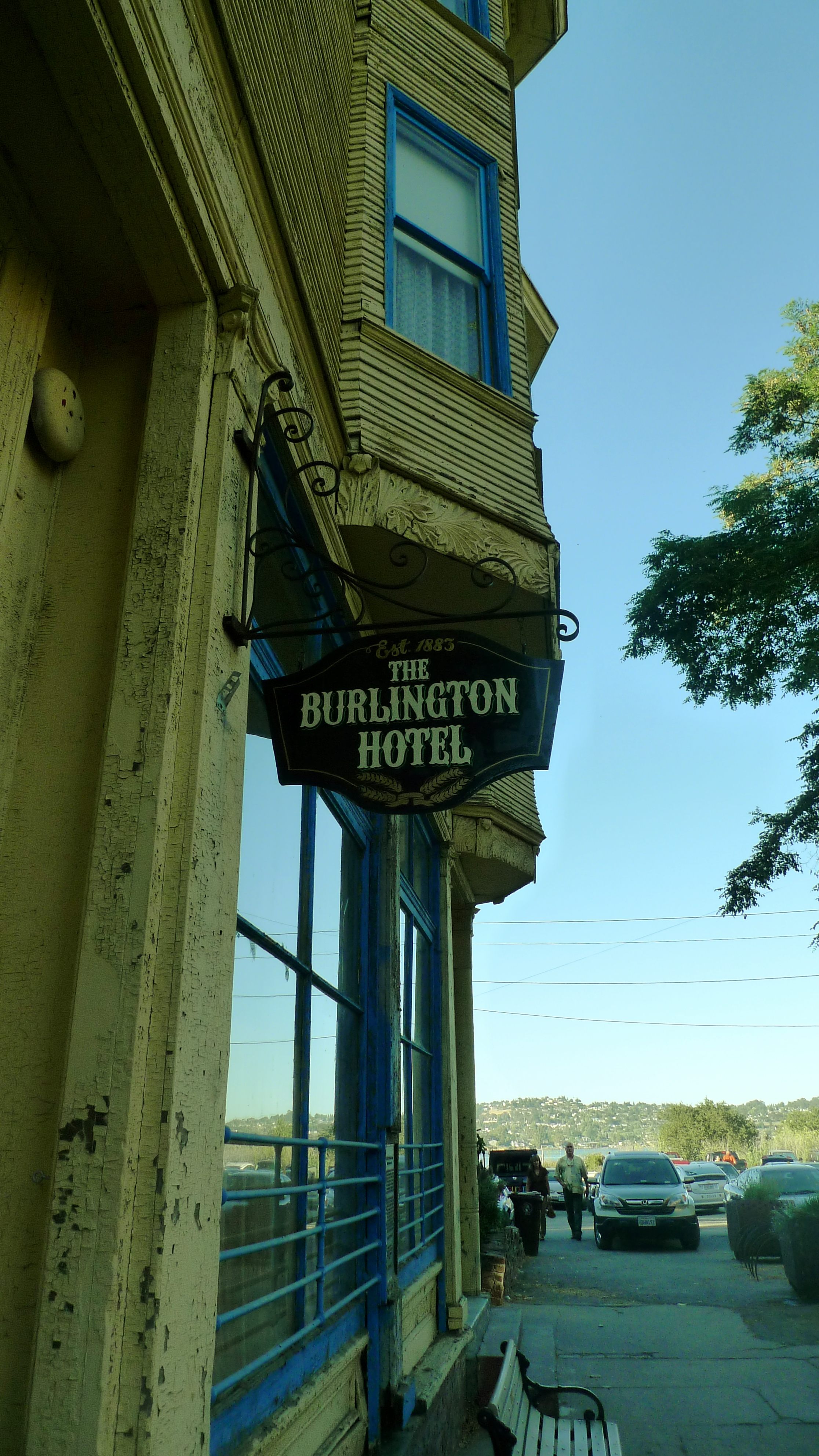 The front door of the hotel