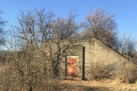 The outside of one of the bunkers.