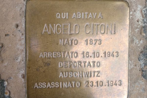 A Stumbling Stone memorial in Rome.