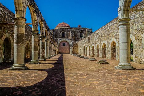 Roofless basilica.