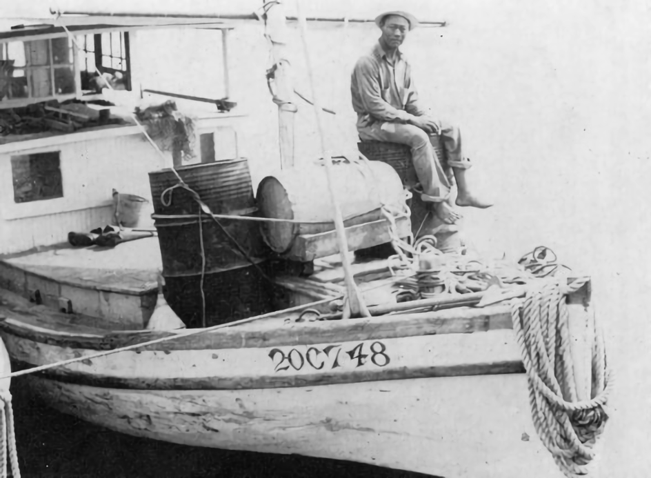 A shrimper from Manila Village, one of several early Filipino communities in the bayou, in 1940.