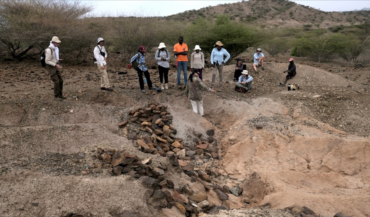 Students in a new paleoanthropology master’s program—co-led by the Turkana Basin Institute and Turkana University College—visit Kenya's Kokiselei archaeological site.
