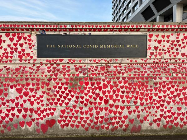 The National Covid Memorial Wall in London, England