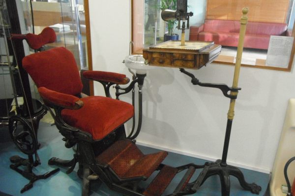 Lean back and relax in this chair from the late 19th century.
